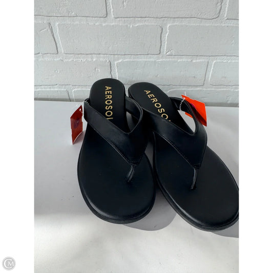 Sandals Heels Wedge By Aerosoles In Black, Size: 8