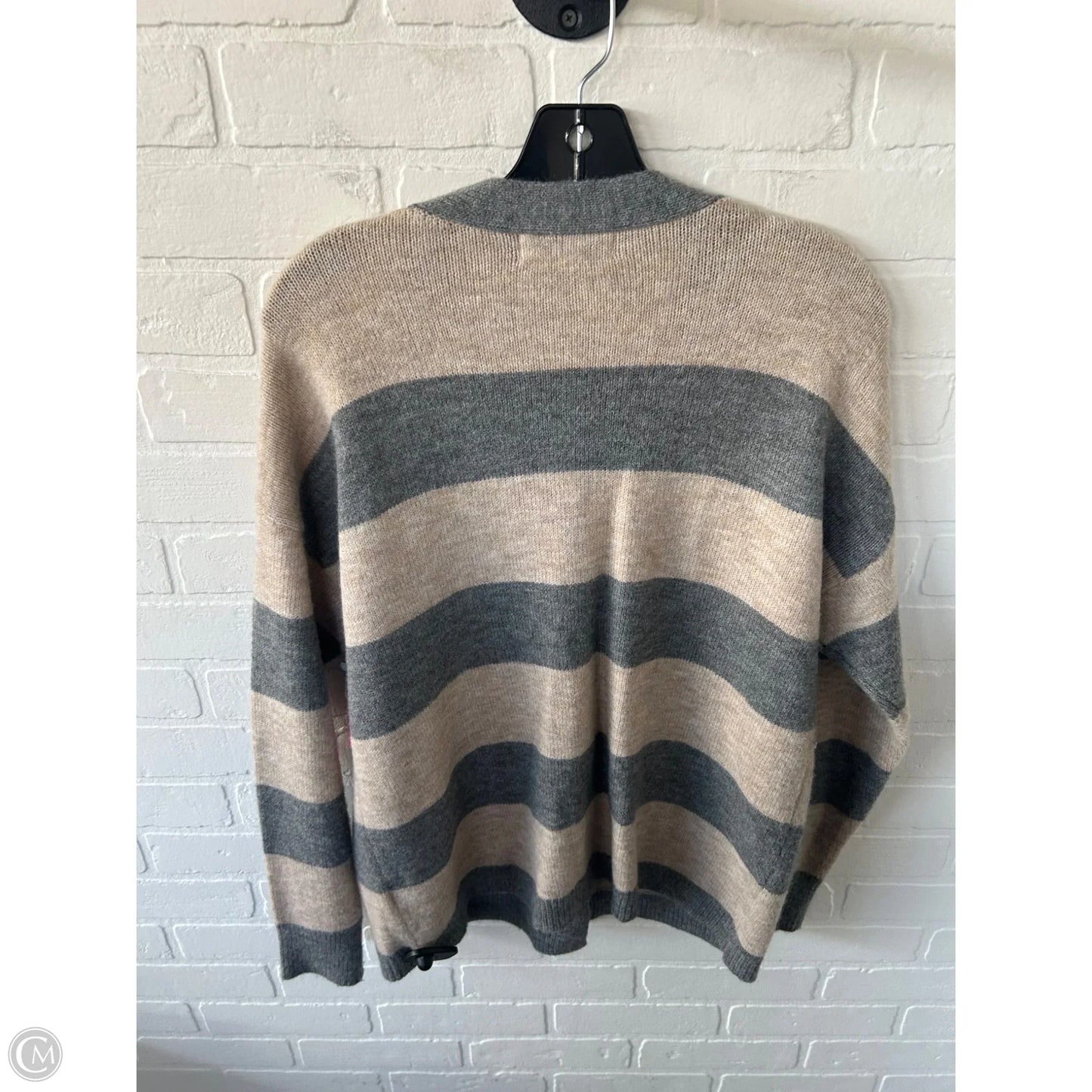 Sweater Cardigan By John + Jenn In Grey & Tan, Size: M