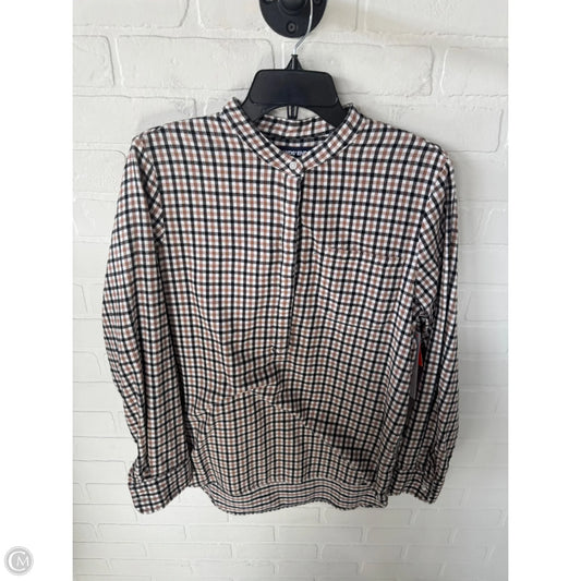 Top Long Sleeve By Lands End In Black & Tan, Size: M