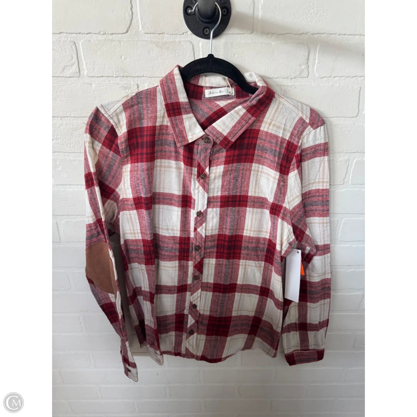 Top Long Sleeve By Active Usa In Red & White, Size: L