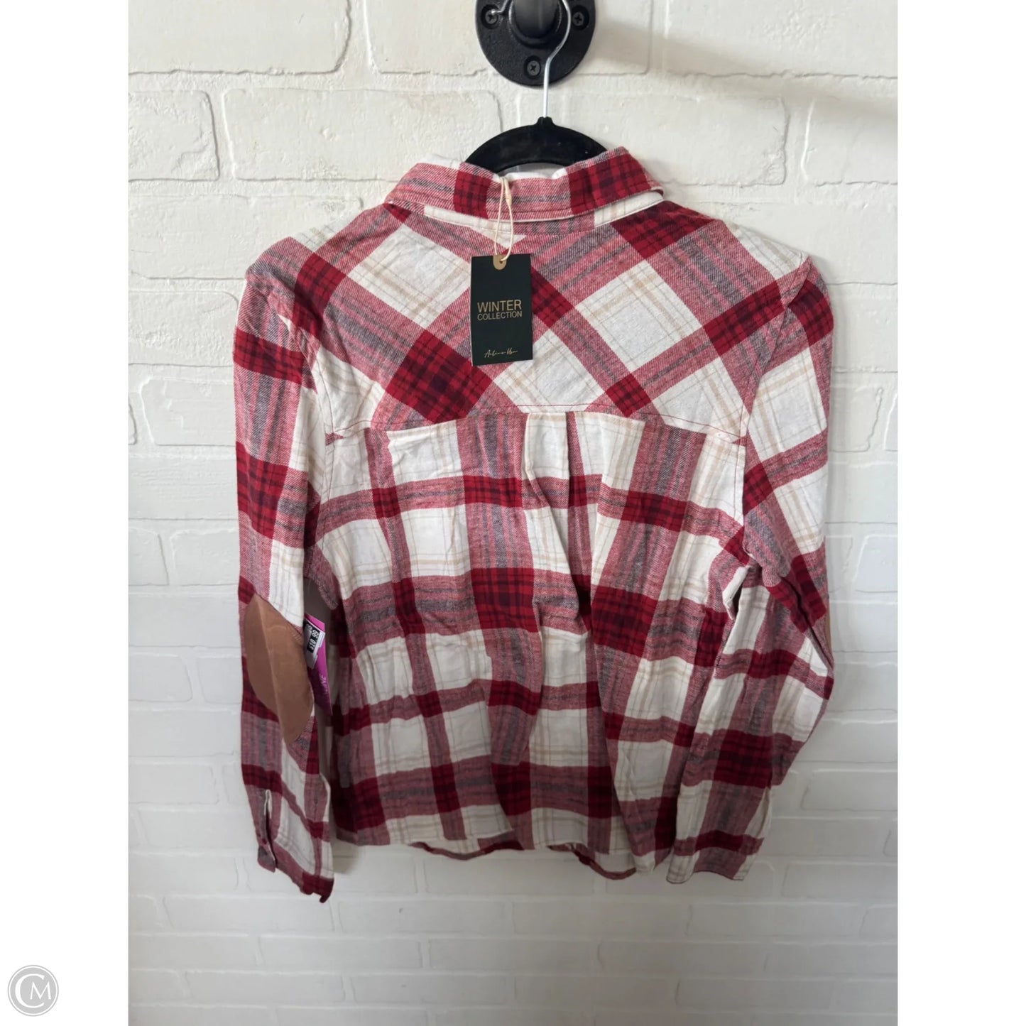 Top Long Sleeve By Active Usa In Red & White, Size: L