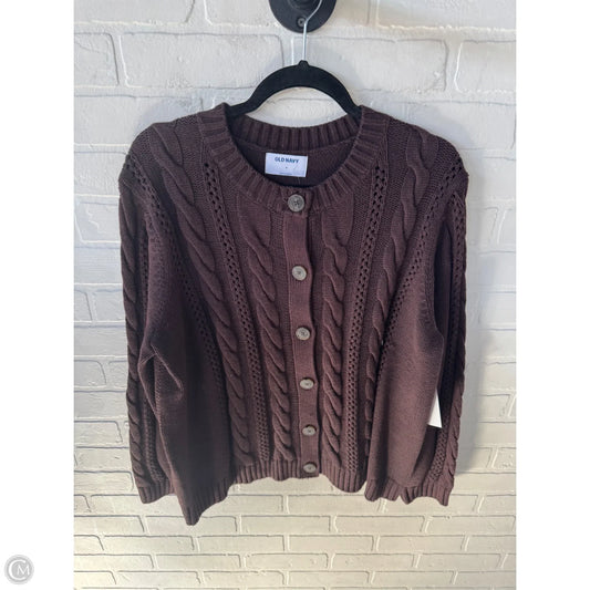 Sweater Cardigan By Old Navy In Brown, Size: Xl