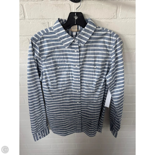 Top Long Sleeve By Duluth Trading In Blue & White, Size: S