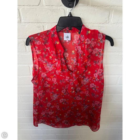 Top Sleeveless By Cabi In Red, Size: M