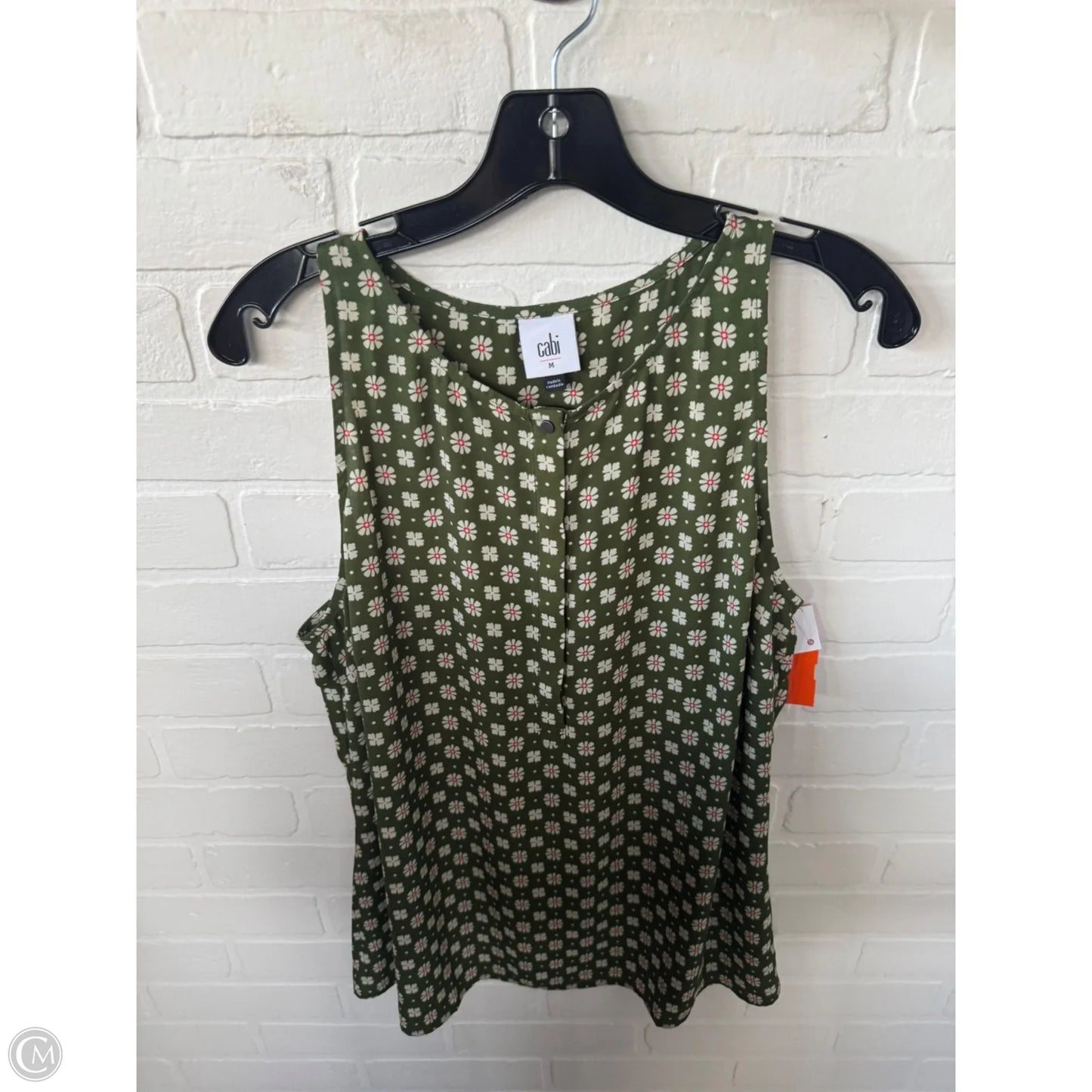 Top Sleeveless By Cabi In Green, Size: M