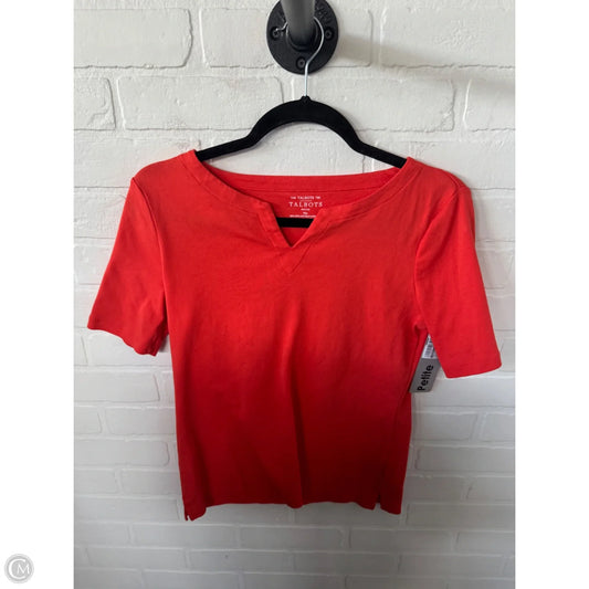 Top Short Sleeve Basic By Talbots In Orange, Size: Mp