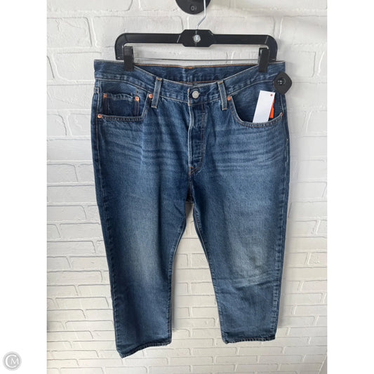 Jeans Straight By Levis In Blue Denim, Size: 14