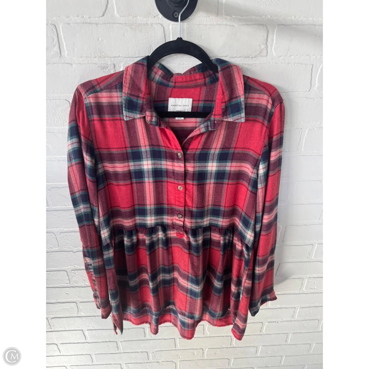Top Long Sleeve By American Eagle In Red, Size: M