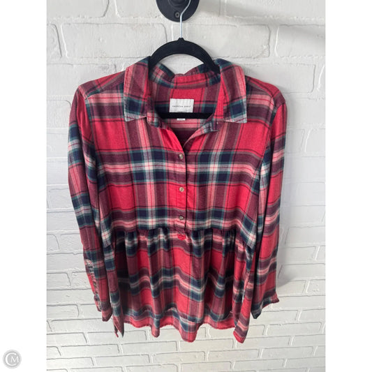 Top Long Sleeve By American Eagle In Red, Size: M