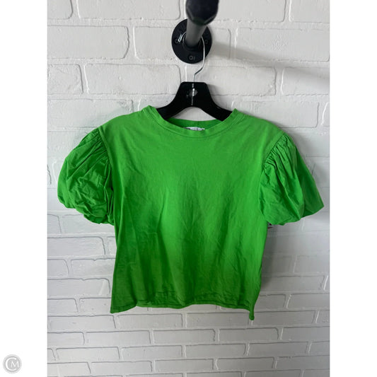 Top Short Sleeve By Zara In Green, Size: M