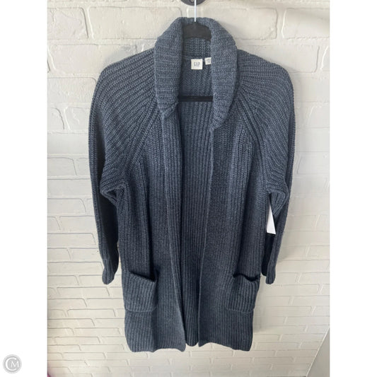 Sweater Cardigan By Gap In Blue, Size: L