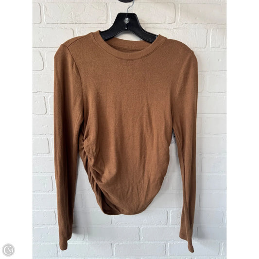 Top Long Sleeve By Madewell In Brown, Size: M