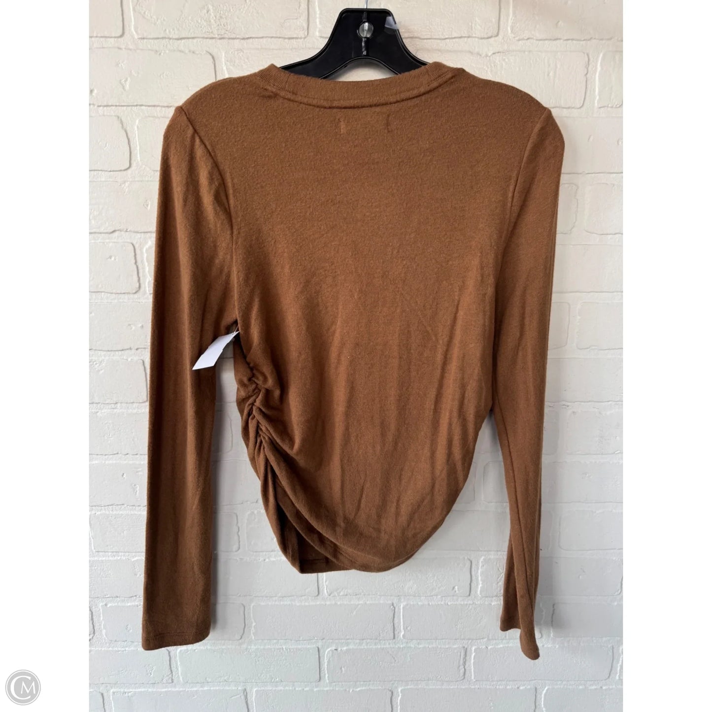 Top Long Sleeve By Madewell In Brown, Size: M