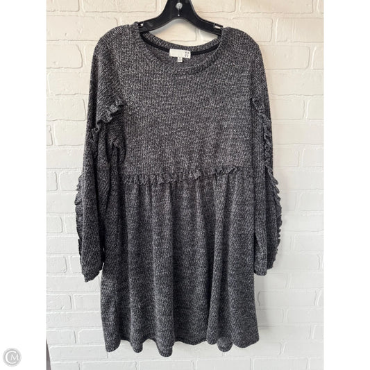 Dress Casual Midi By Ro & De In Black & Grey, Size: M