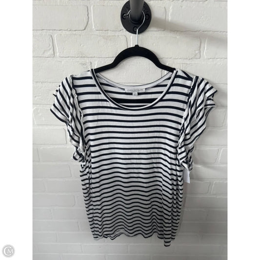 Top Short Sleeve By Green Envelope In Black & White, Size: L