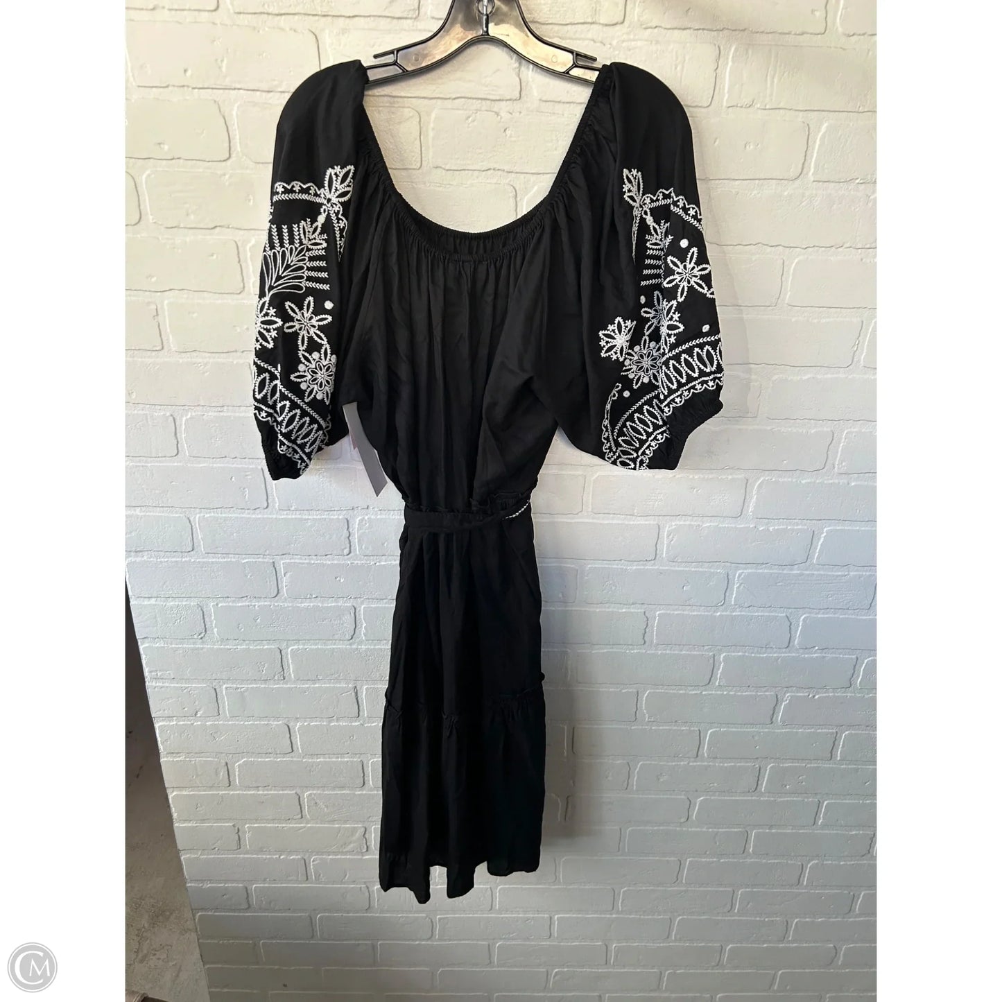 Dress Casual Midi By Karen Kane In Black & White, Size: L