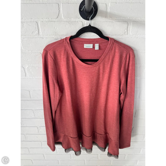Top Long Sleeve By Logo In Orange, Size: M
