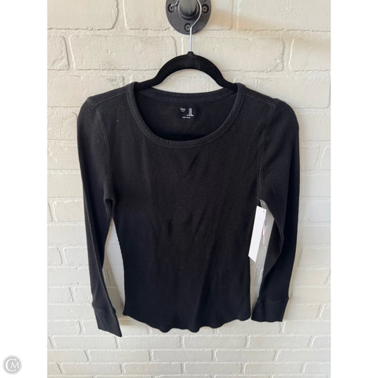 Top Long Sleeve Basic By Gap In Black, Size: M