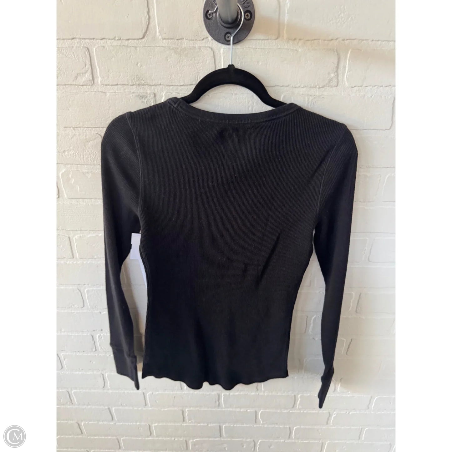 Top Long Sleeve Basic By Gap In Black, Size: M