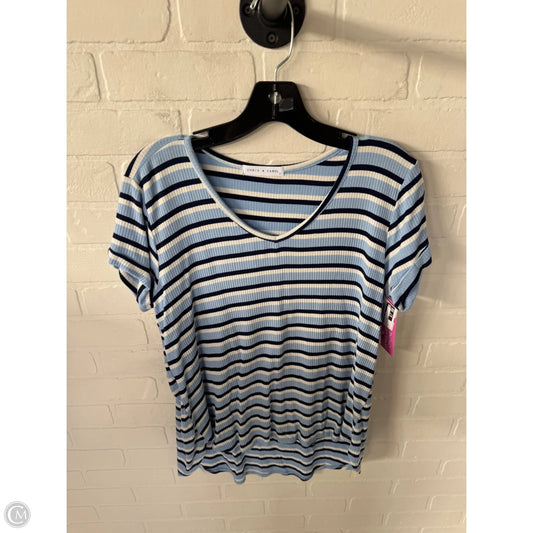 Top Short Sleeve By Chris And Carol In Blue & White, Size: S