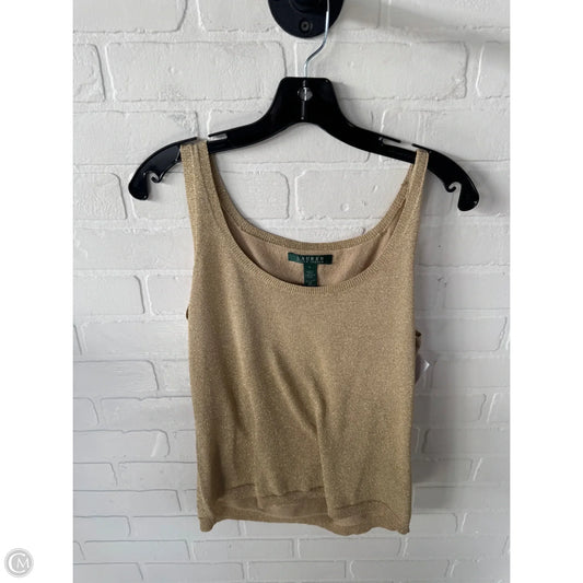 Top Sleeveless By Lauren By Ralph Lauren In Gold, Size: L