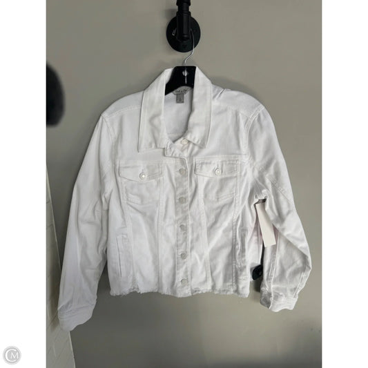 Jacket Denim By Hearts Of Palm In White Denim, Size: L