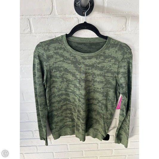 Athletic Top Long Sleeve Crewneck By Lululemon In Green, Size: M