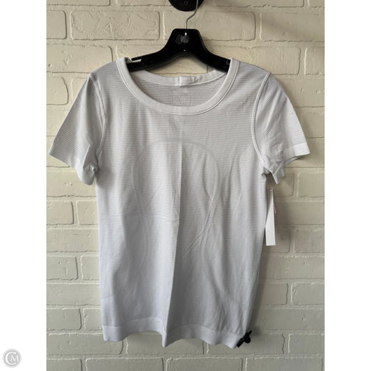 Athletic Top Short Sleeve By Lululemon In White, Size: M