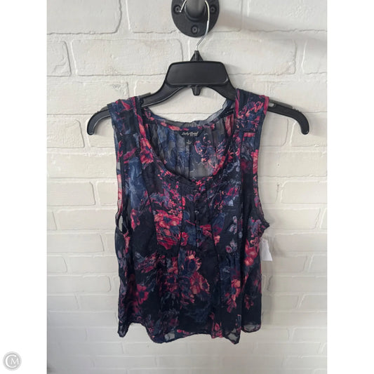 Top Sleeveless By Lucky Brand In Blue & Pink, Size: L