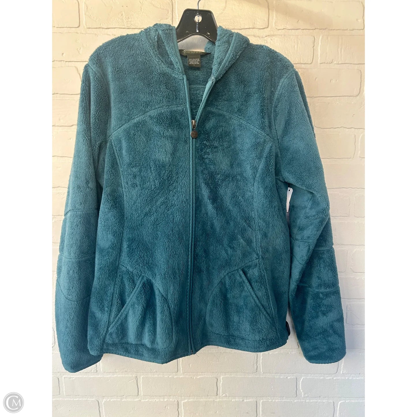 Jacket Fleece By Eddie Bauer In Blue, Size: L