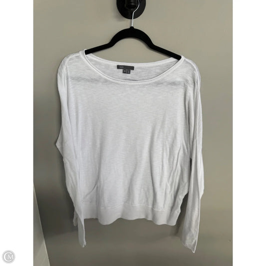 Top Long Sleeve By Vince In White, Size: M