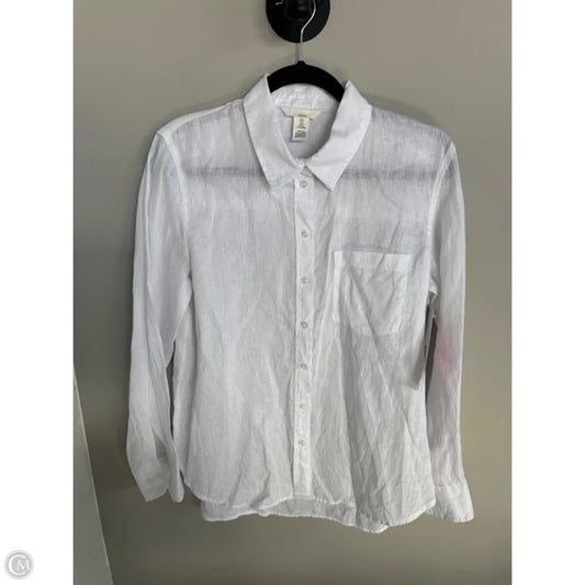 Top Long Sleeve By H&m In White, Size: S