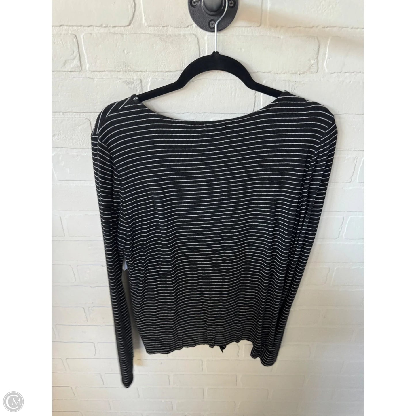 Top Long Sleeve By Dylan In Black & White, Size: S