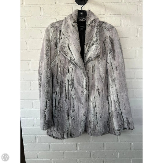 Jacket Faux Fur & Sherpa By Karen Kane In Grey, Size: S
