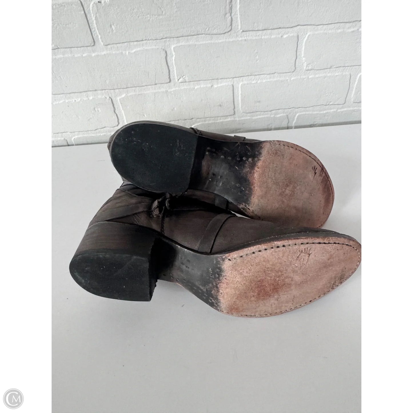 Boots Ankle Heels By Freebird In Brown, Size: 8