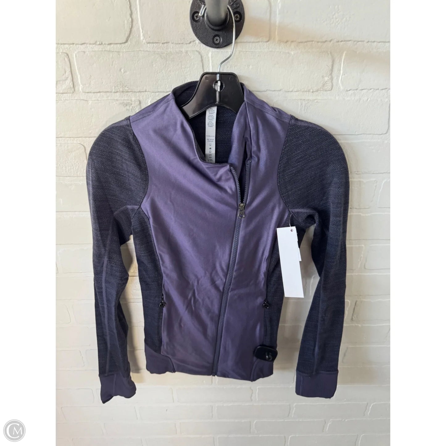 Athletic Jacket By Lululemon In Black & Purple, Size: Xs
