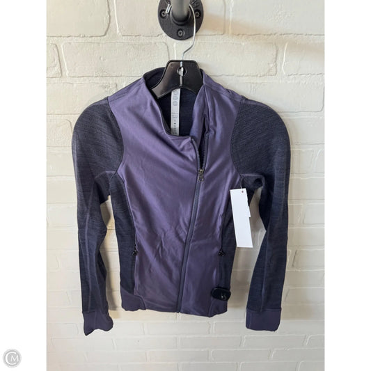 Athletic Jacket By Lululemon In Black & Purple, Size: Xs