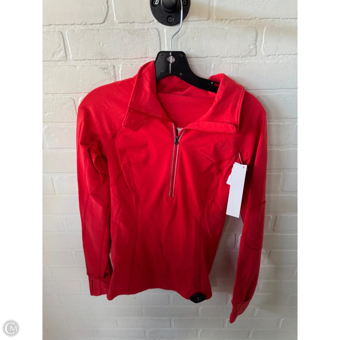 Athletic Top Long Sleeve Collar By Lululemon In Red, Size: S