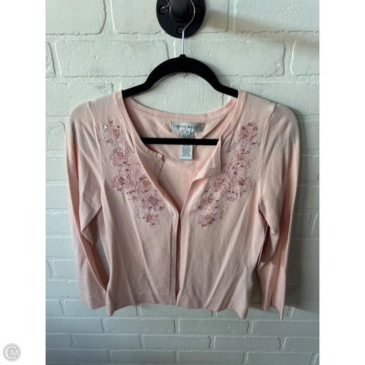 Sweater Cardigan By Nine West Apparel In Pink, Size: Xs