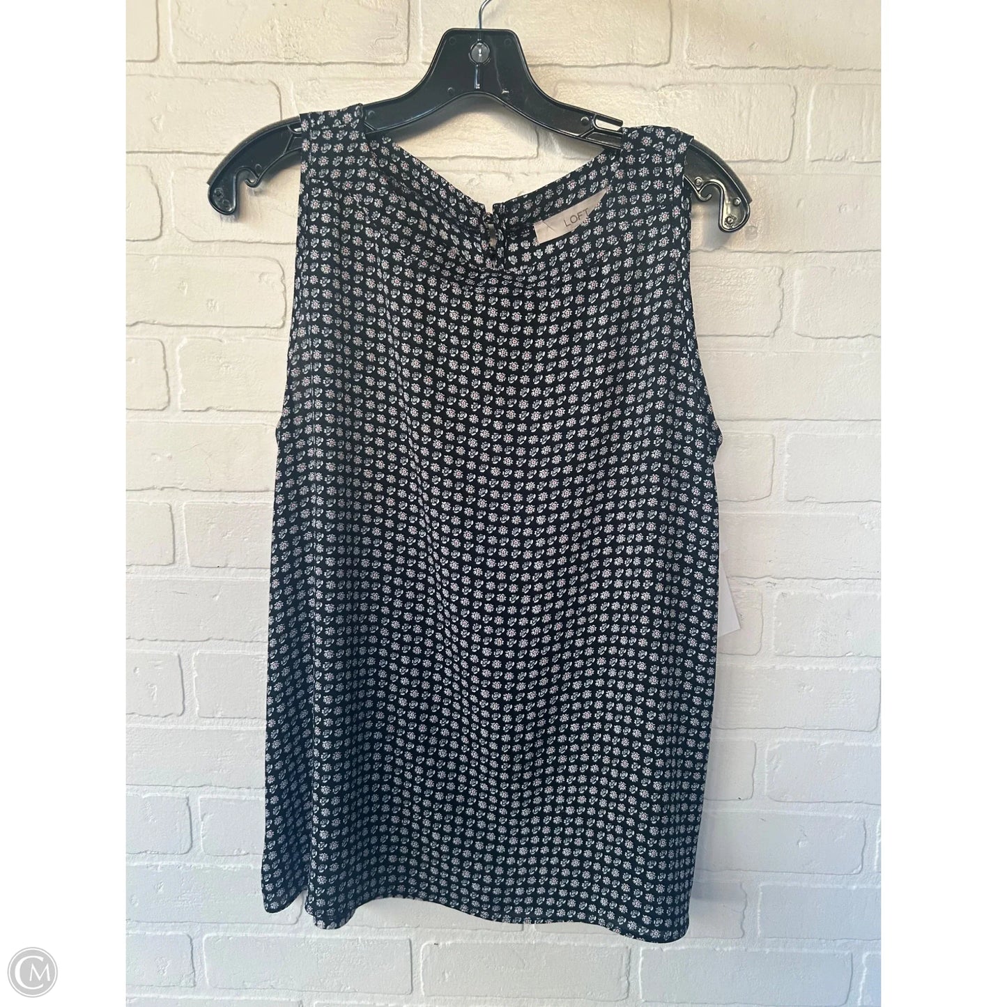 Top Sleeveless By Loft In Blue & White, Size: M