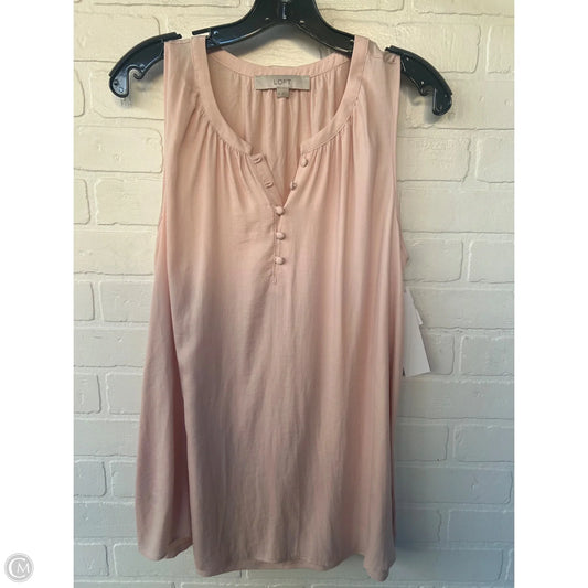 Top Sleeveless By Loft In Peach, Size: M