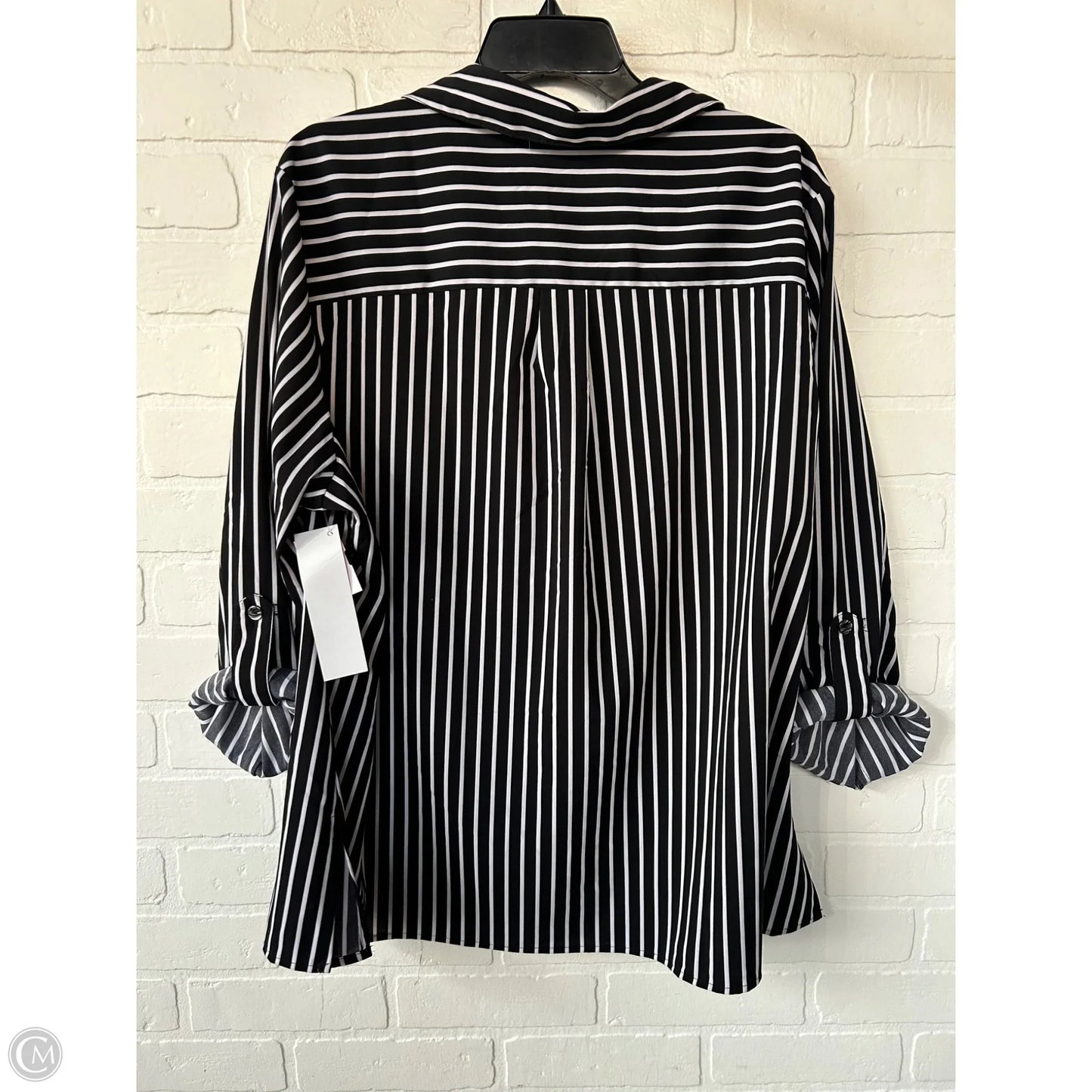 Top Long Sleeve By Notations In Black & White, Size: 3x