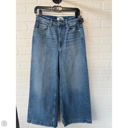 Jeans Wide Leg By Paige In Blue Denim, Size: 4