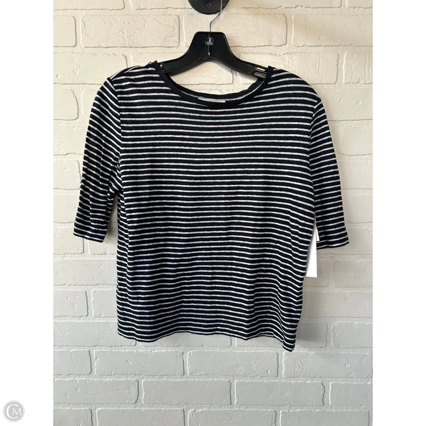 Top Short Sleeve Basic By Vince In Blue & White, Size: S