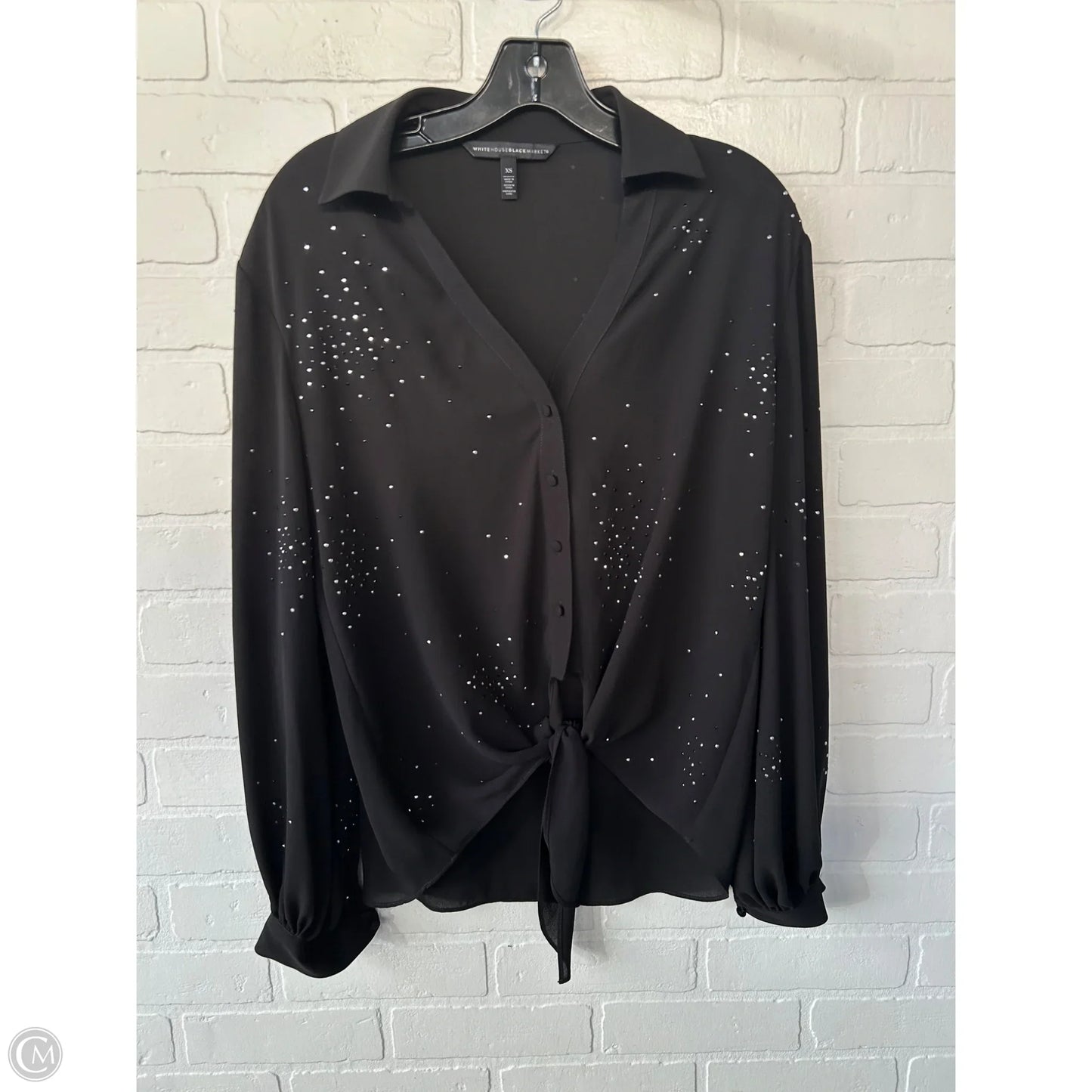 Top Long Sleeve By White House Black Market In Black, Size: Xs