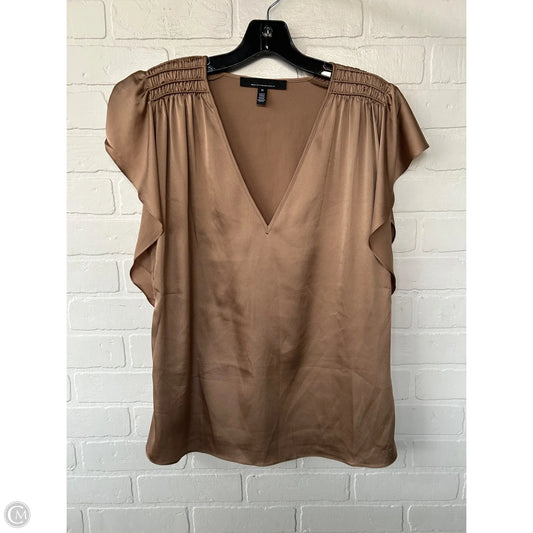 Top Short Sleeve By White House Black Market In Tan, Size: M