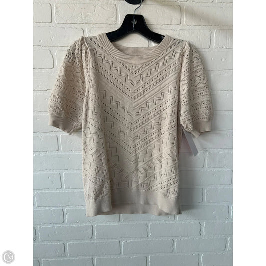 Sweater Short Sleeve By Loft In Beige, Size: S