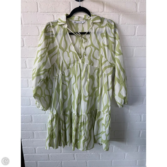 Dress Casual Short By Zara In Green & White, Size: S