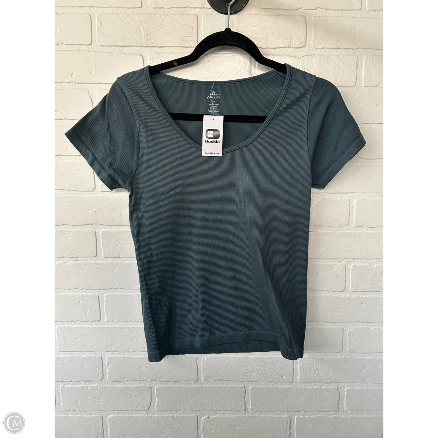 Top Short Sleeve Basic By Bke In Blue, Size: L