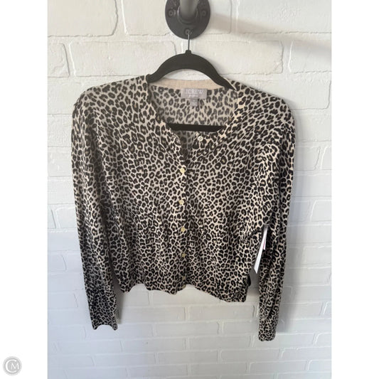 Sweater Cardigan Cashmere By J. Crew In Brown & Cream, Size: M